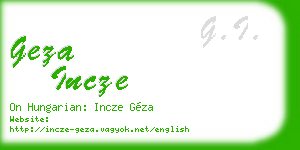 geza incze business card